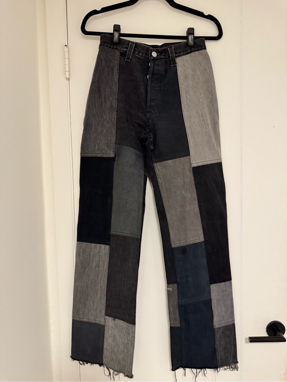 RE/DONE x LEVIS COLLAB HIGH RISE STRAIGHT LEG-PATCHWORK DENIM-SIZE 24